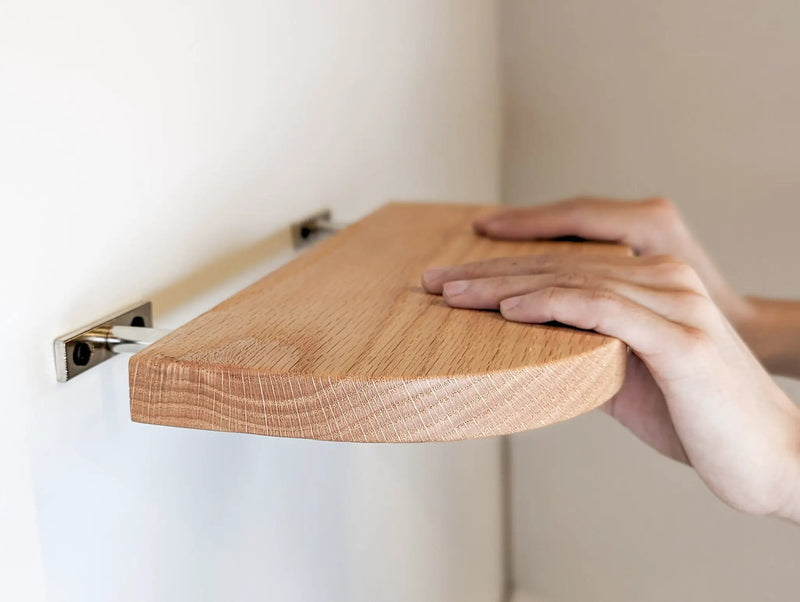 Thin Oak Floating Shelf with Rounded Corners by NookWoodworking