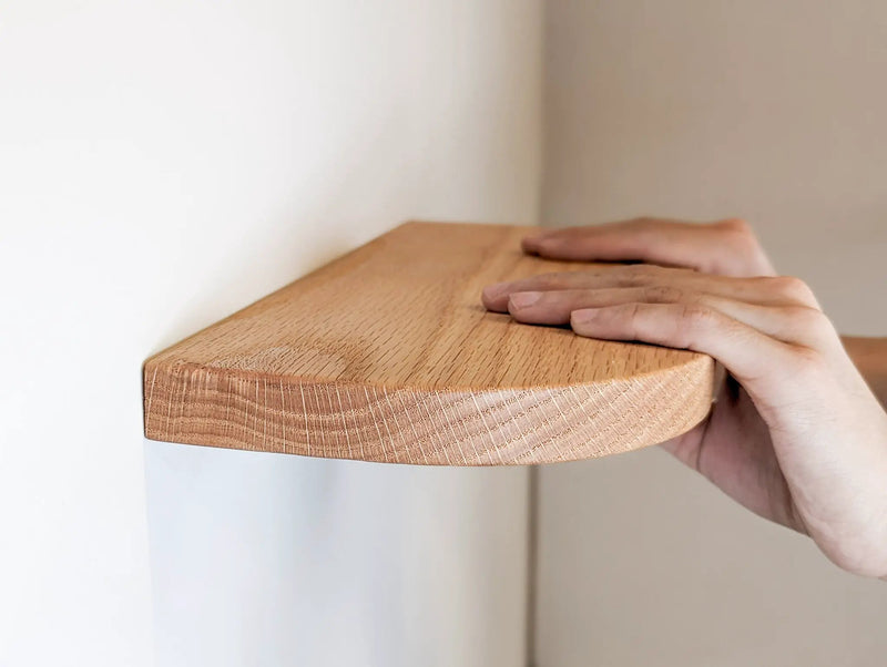 Thin Oak Floating Shelf with Rounded Corners by NookWoodworking