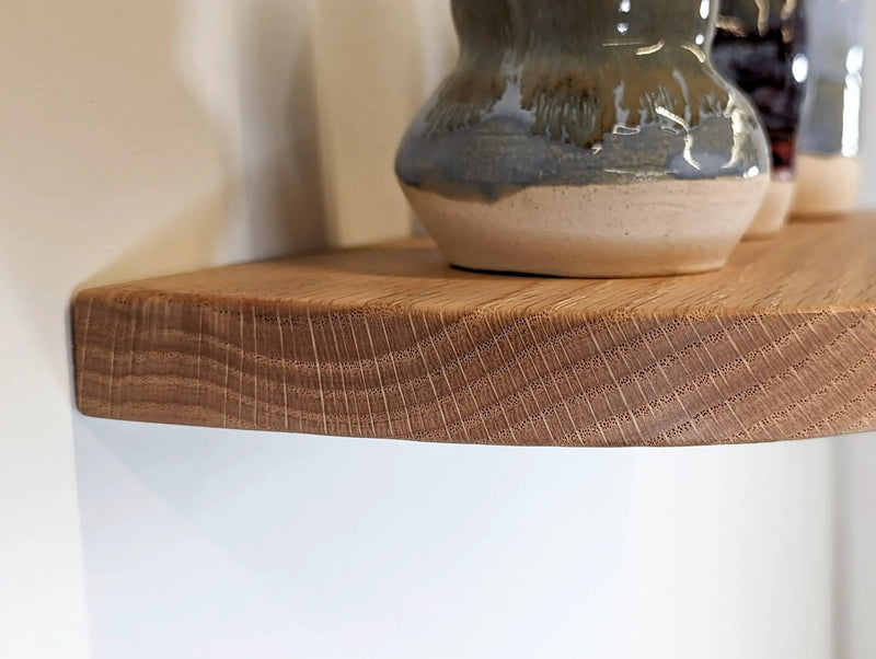 Thin Oak Floating Shelf with Rounded Corners by NookWoodworking