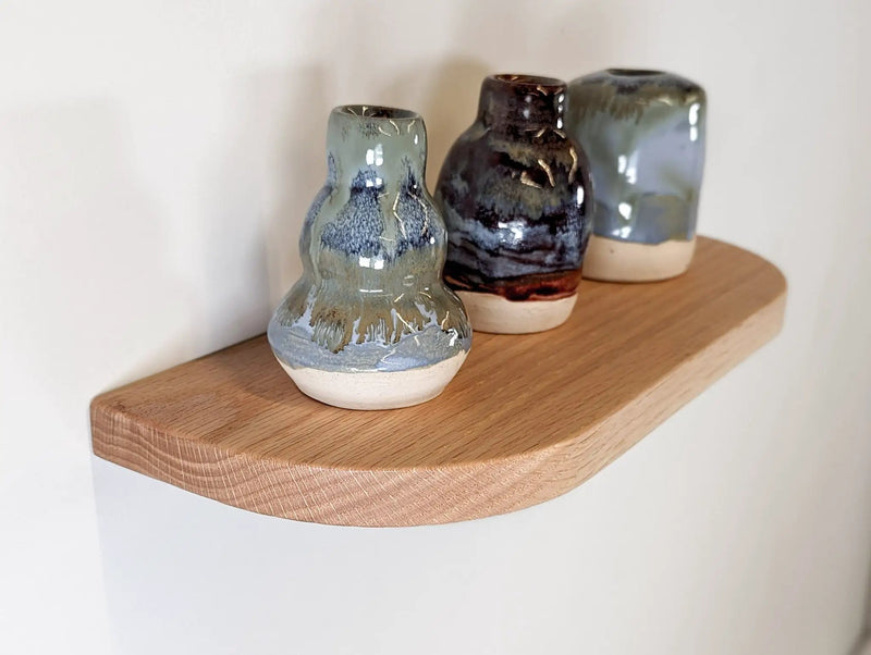 Thin Oak Floating Shelf with Rounded Corners by NookWoodworking