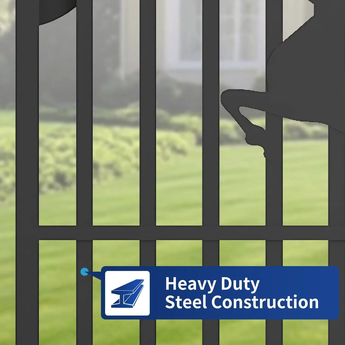 20x8 ft Dual Swing Driveway Gate with Ornamental Posts by Chery Industrial