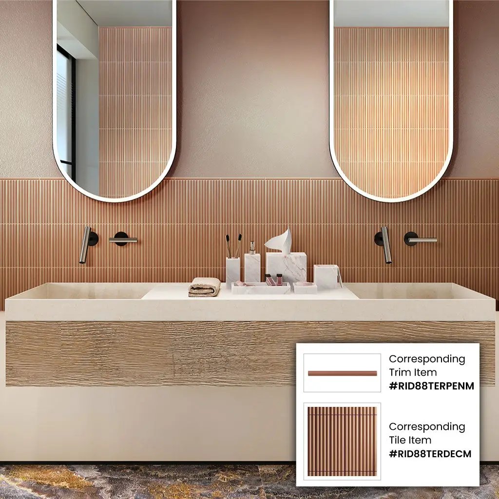 Red 2x8 Matte Ceramic Subway Deco Tile (42 pack, 4.54 sq ft/case) by Apollo Tile