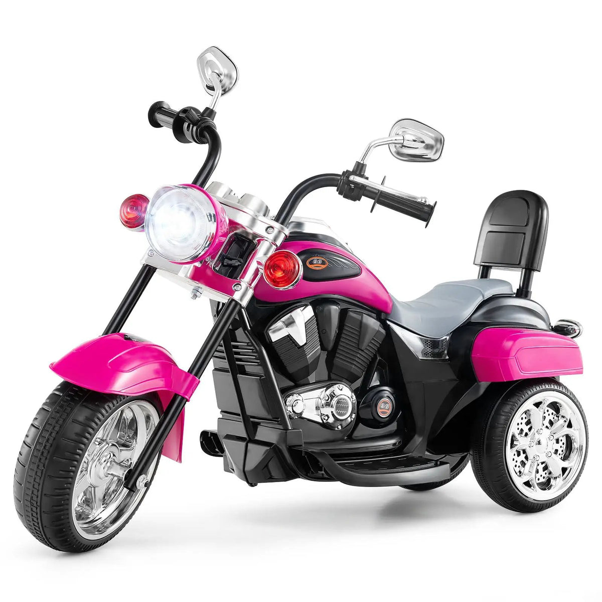 6V Powered Toddler 3-Wheel Motorbike Ride On Toy with Horn and Headlight-Black and White by DirectDeals