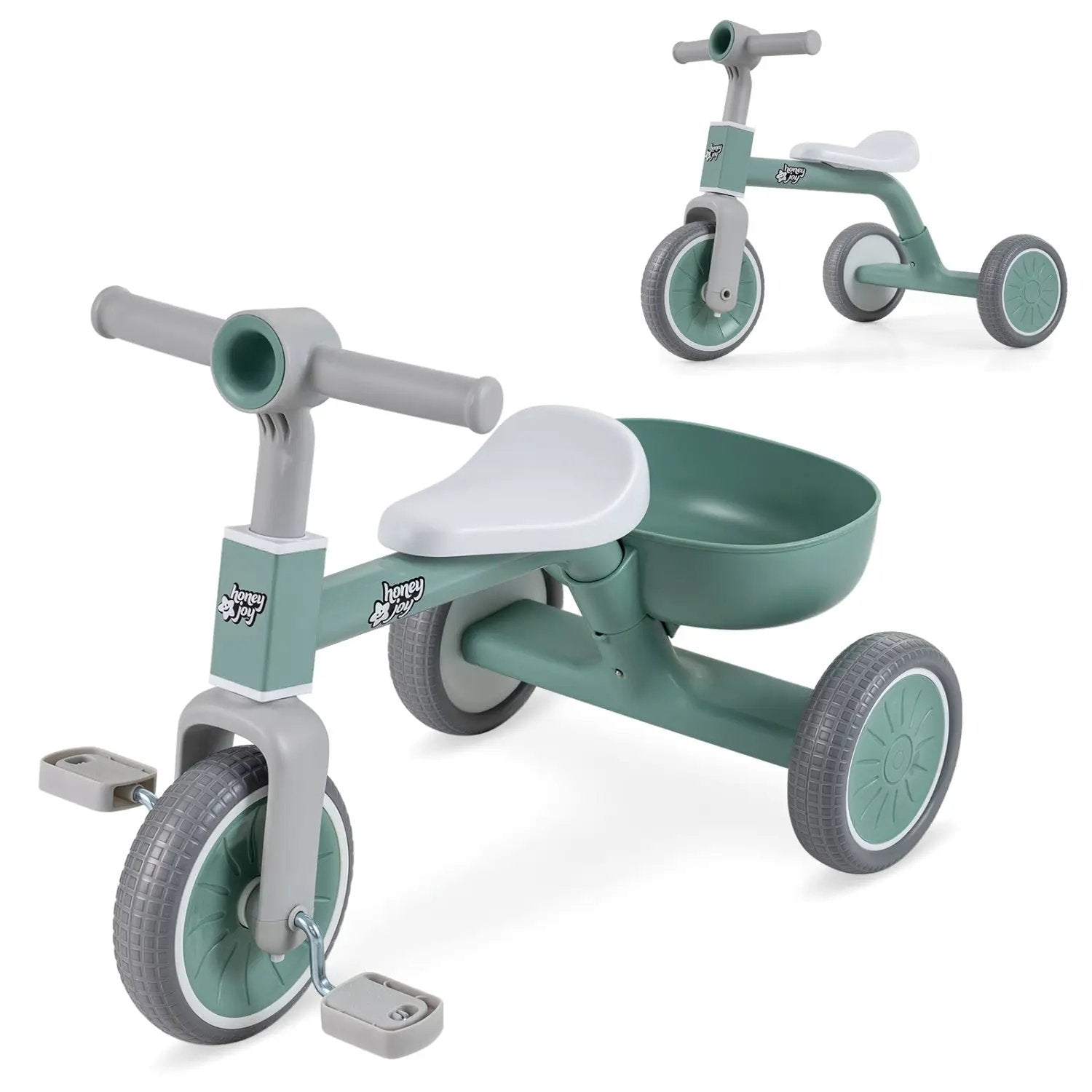 Convertible Toddler Trike with 86° Limited Steering Angle by DirectDeals