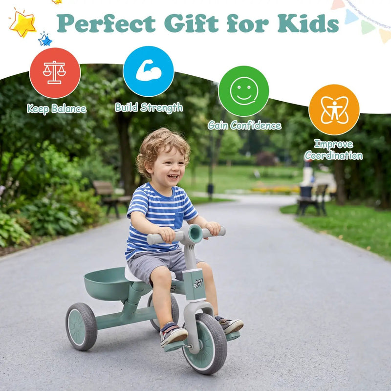Convertible Toddler Trike with 86° Limited Steering Angle by DirectDeals
