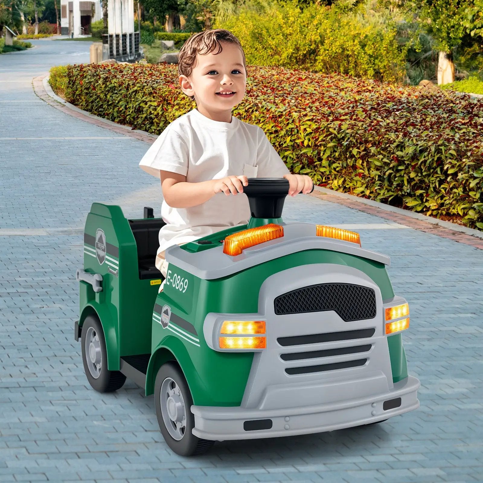 12V Toddler Fire Toy Car with Shovel and Wrench for Ages 37-95 Months by DirectDeals