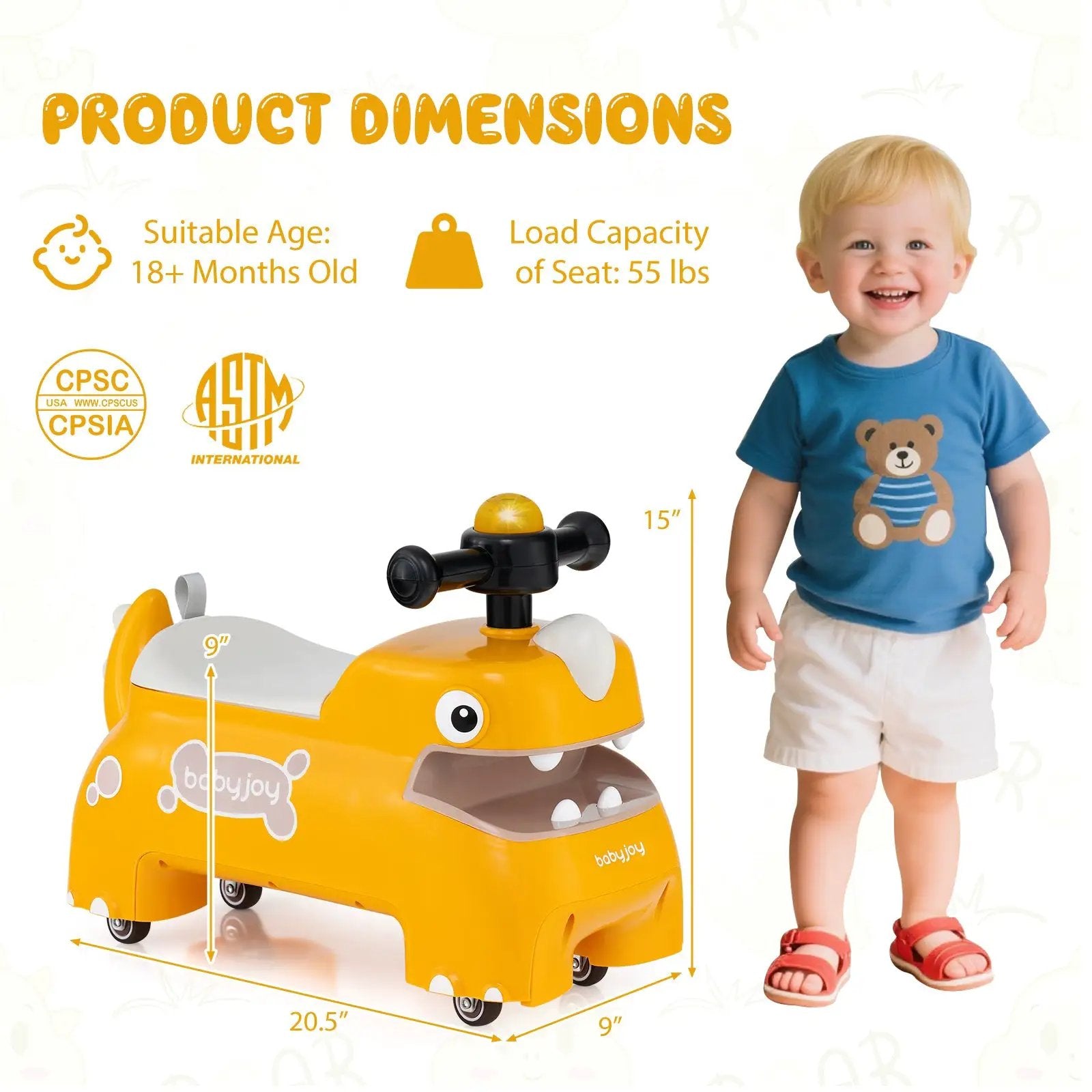 Toddler Ride on Toy Walking Sliding Car with Lights and Music by DirectDeals