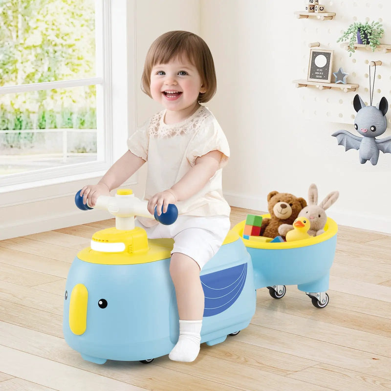 Toddler Ride on Toy with Trailer and Light Music by DirectDeals