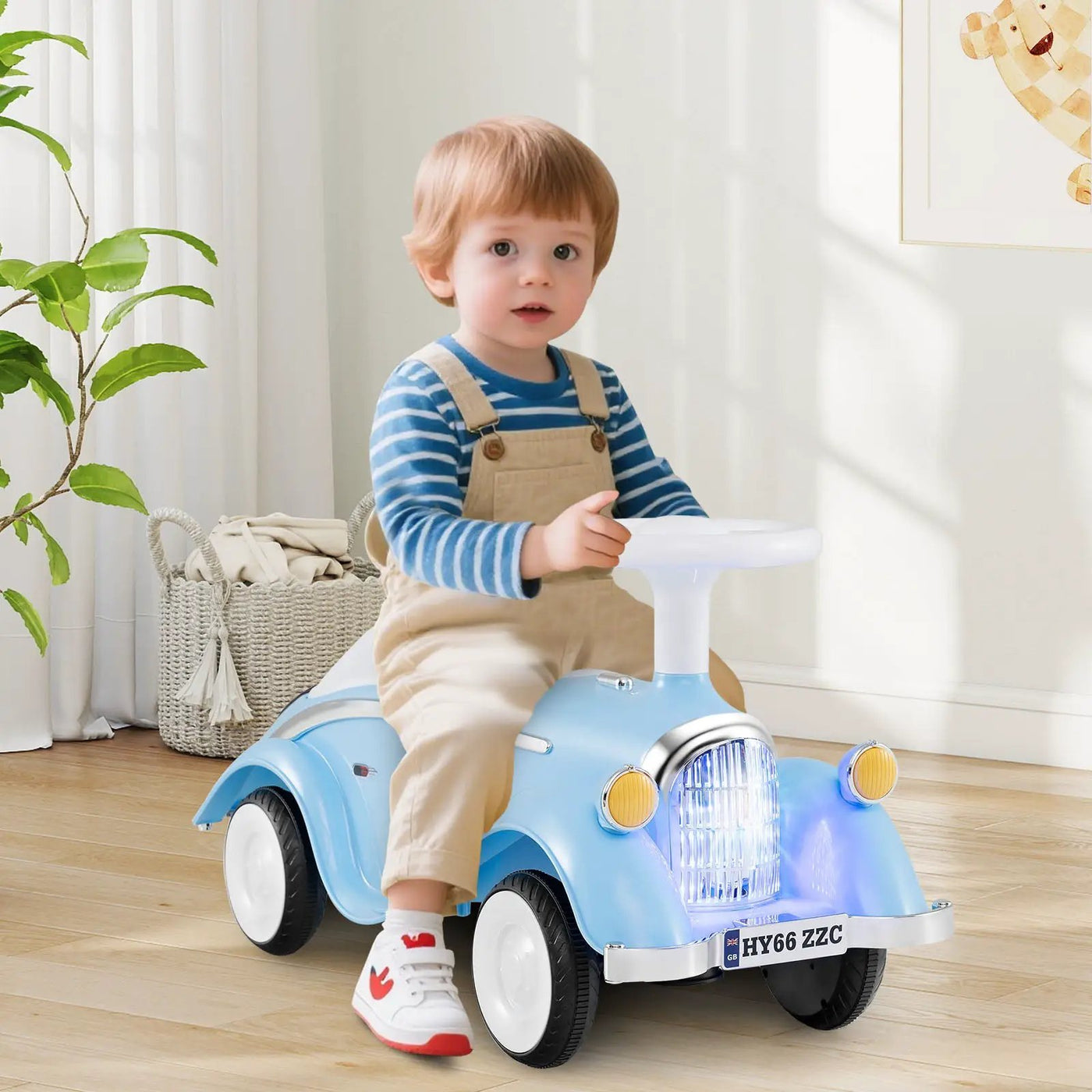 Toddler Ride on Toy Classic Sliding Car with Horn and LED Headlight by DirectDeals