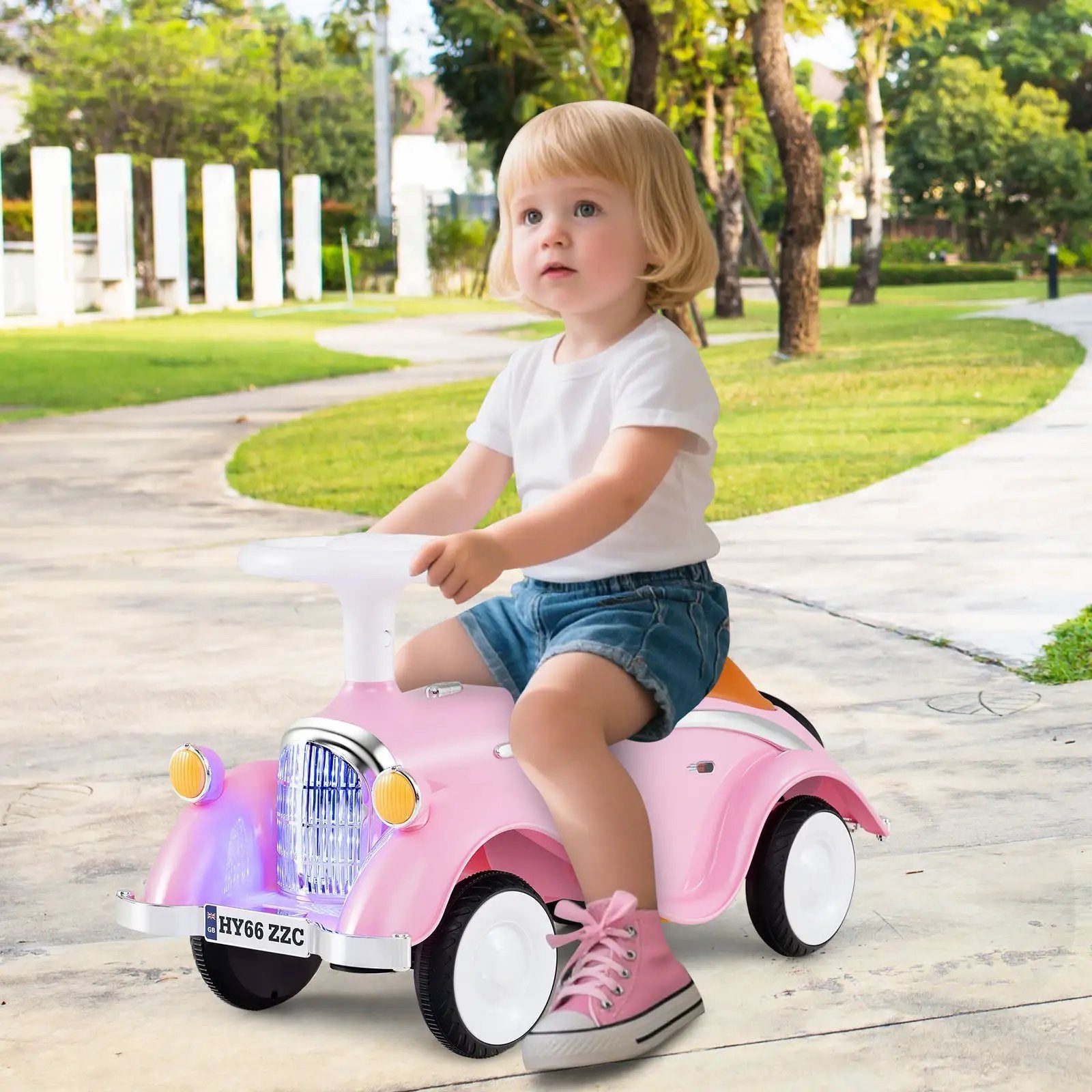 Toddler Ride on Toy Classic Sliding Car with Horn and LED Headlight by DirectDeals