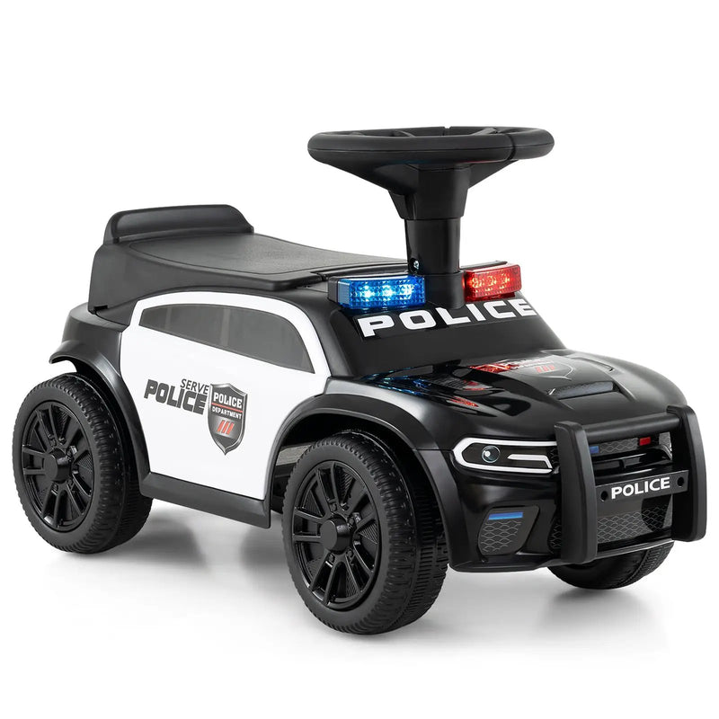 Toddler Sliding Car with Steering Wheel and Under-Seat Storage Push-Black by DirectDeals