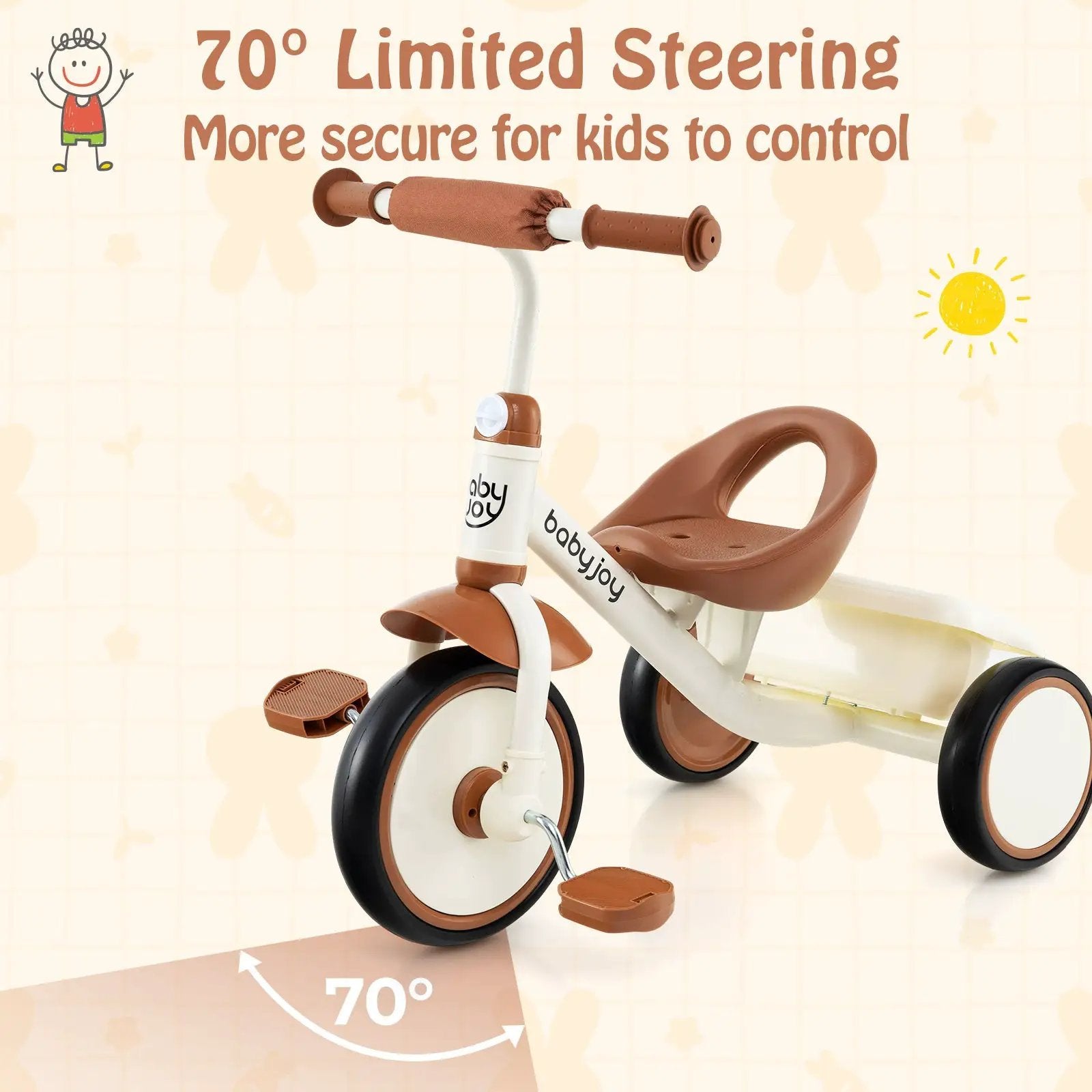 Toddler Tricycle Kids Trike with Adjustable Seat and by DirectDeals