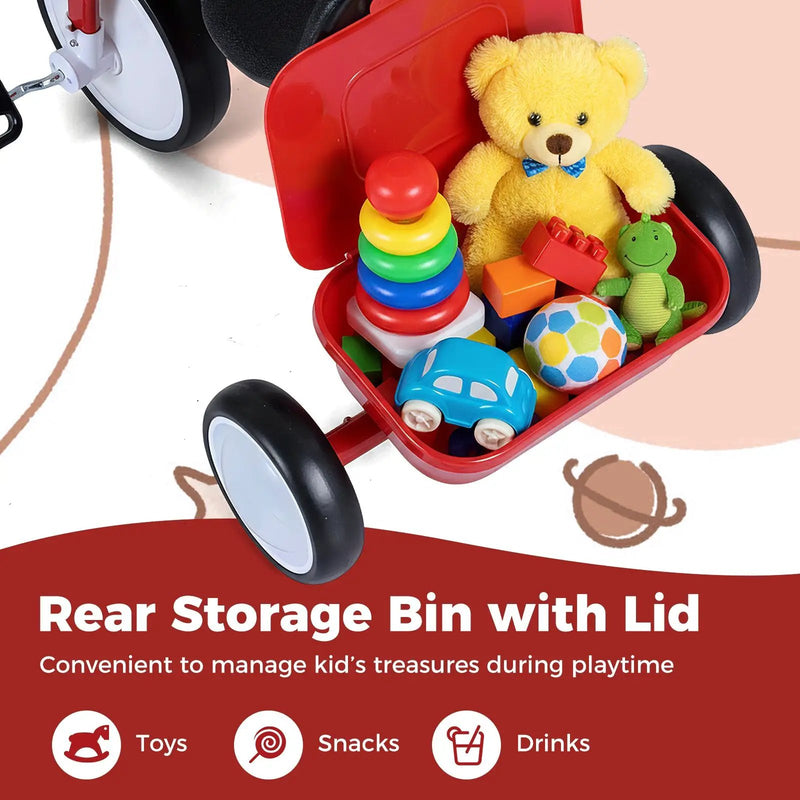Toddler Tricycle with Glowing Wheels and 4-Level Adjustable Seat by DirectDeals