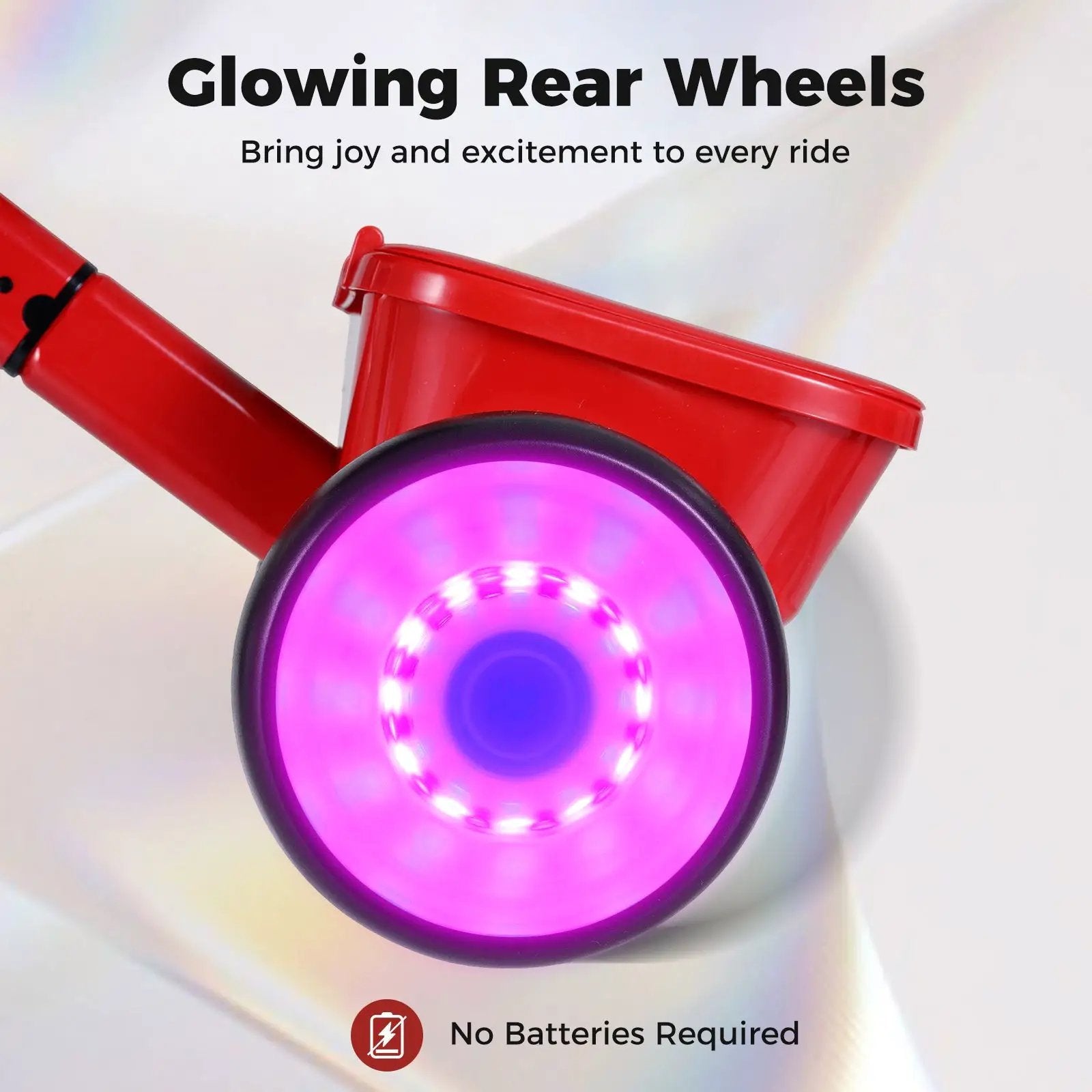 Toddler Tricycle with Glowing Wheels and 4-Level Adjustable Seat by DirectDeals