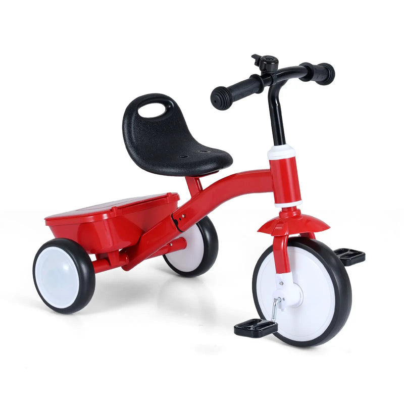 Toddler Tricycle with Glowing Wheels and 4-Level Adjustable Seat by DirectDeals