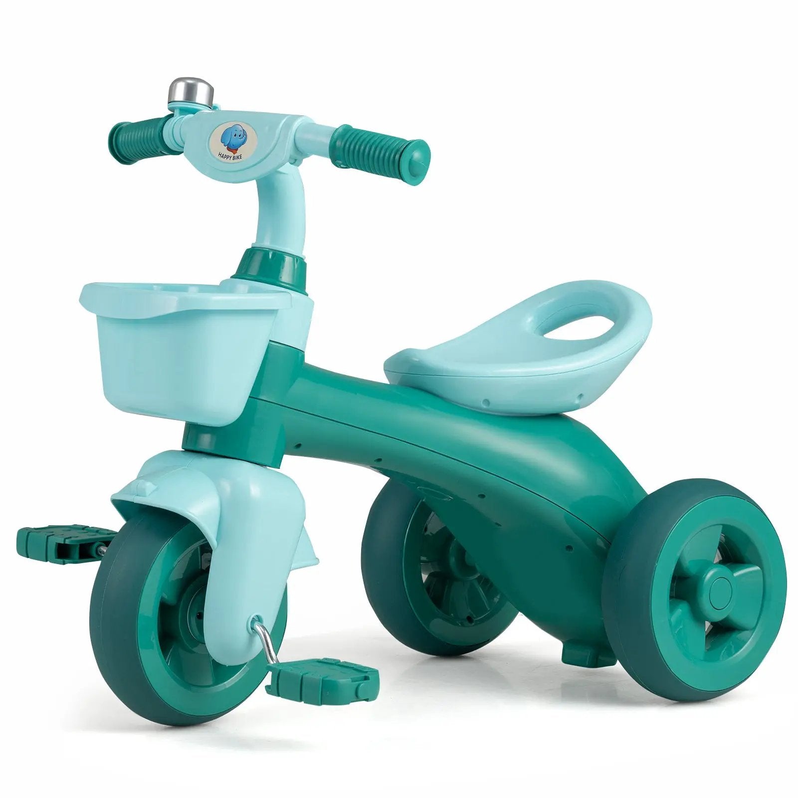 Toddler Tricycle with Limited Steering with Front Baskets and Bell by DirectDeals