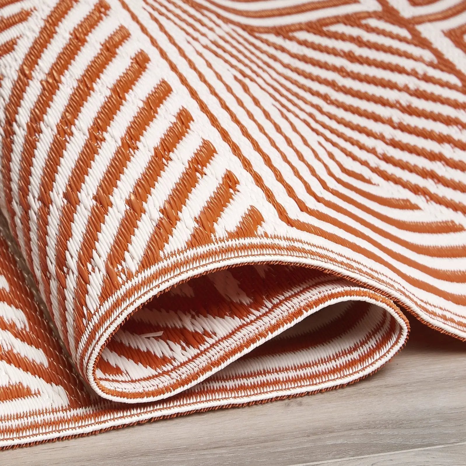 Tokyo - Burnt Orange Outdoor Rug for Patio by Fab Habitat