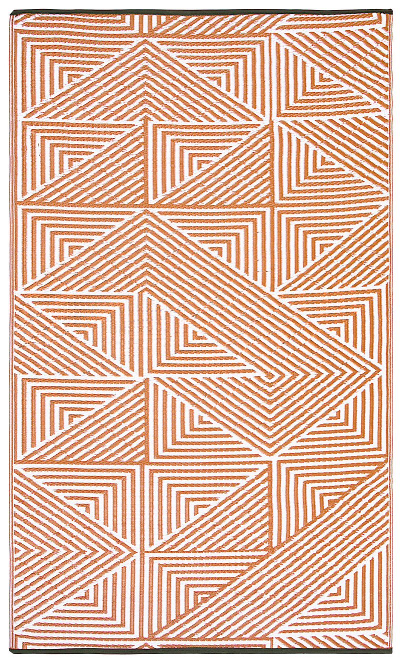 Tokyo - Burnt Orange Outdoor Rug for Patio by Fab Habitat