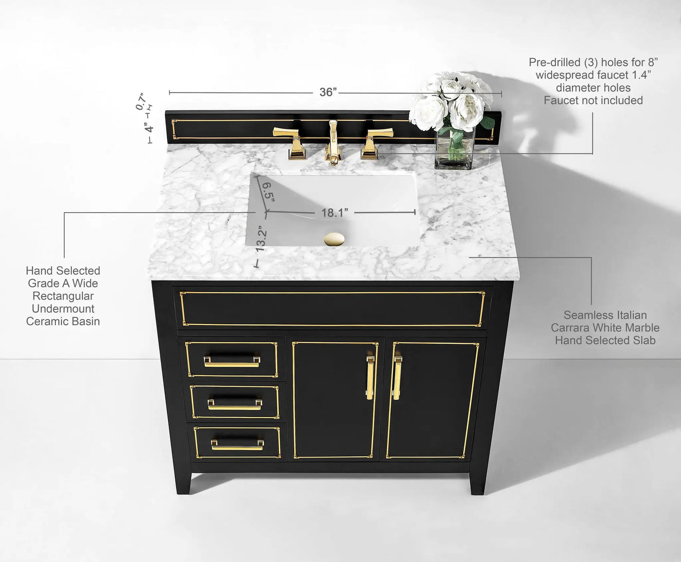 Aspen 36" Bath Vanity Set by Ancerre Designs