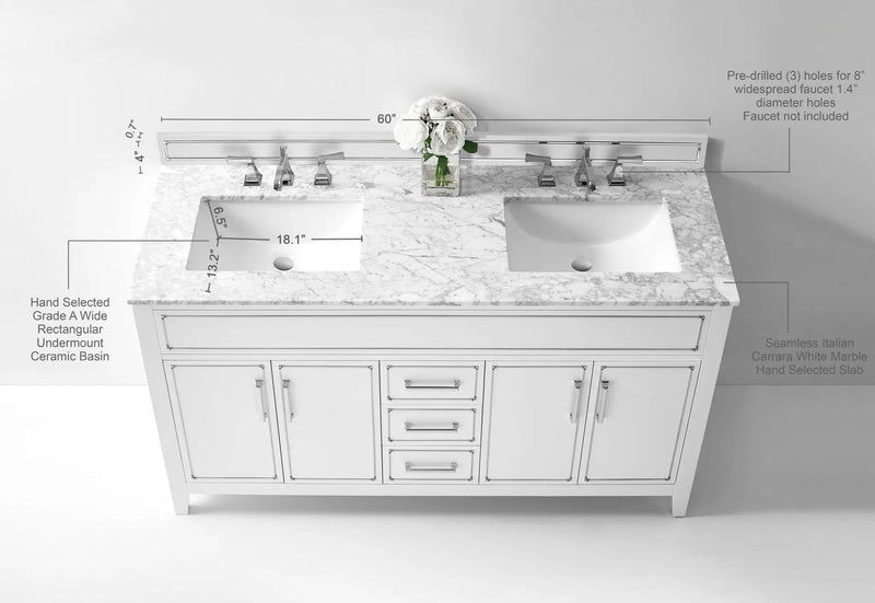 Aspen 60" Bath Vanity Set by Ancerre Designs