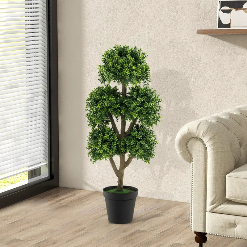 45 Inch Artificial Boxwood Topiary Ball Tree by DirectDeals