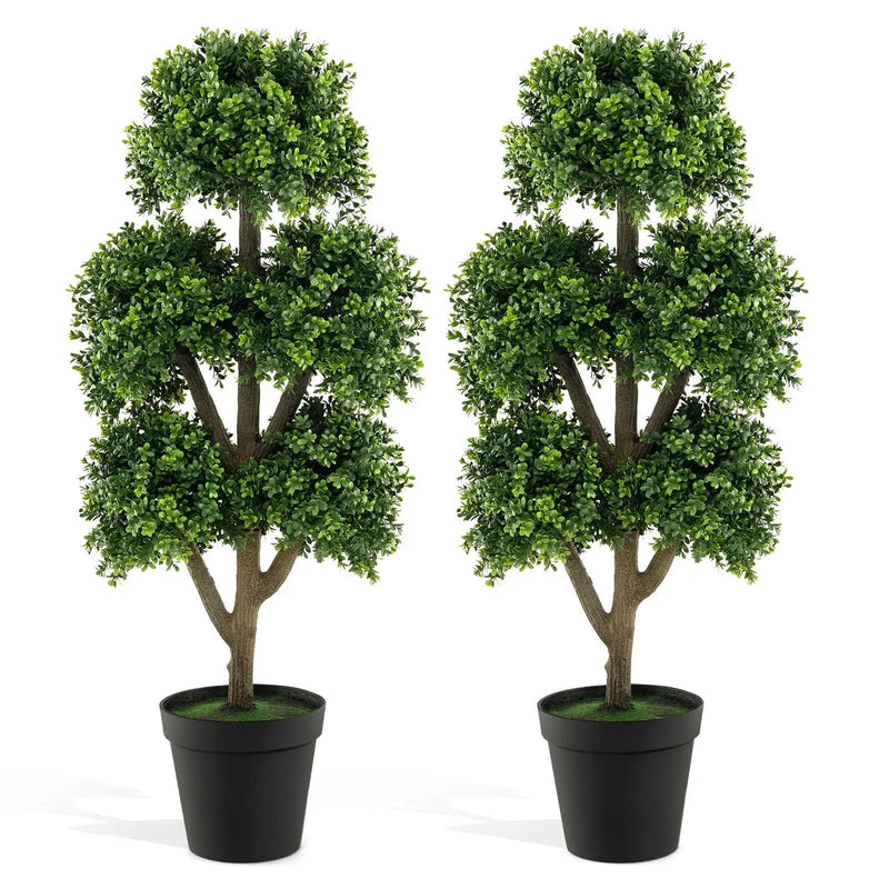 45 Inch Artificial Boxwood Topiary Ball Tree by DirectDeals