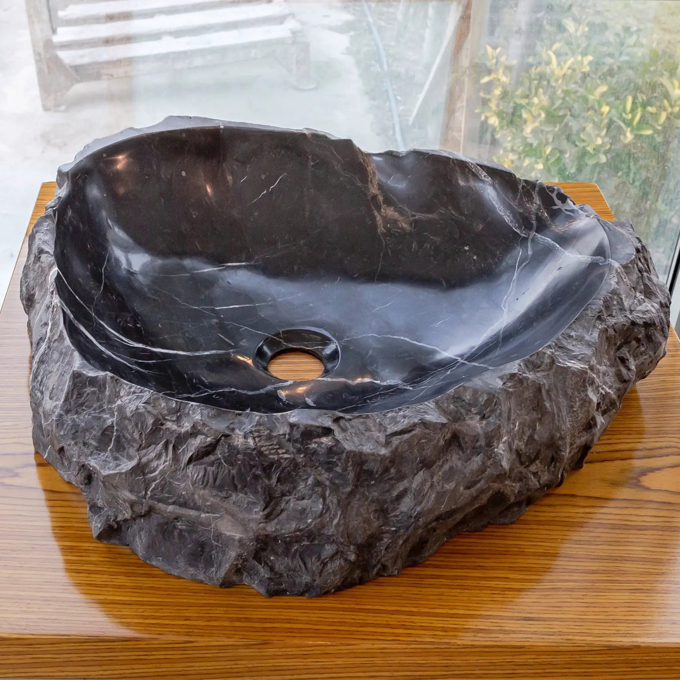 Black Turkish Marble Natural Stone Handcrafted Vessel Sink 17x17x5 by GobekDesign