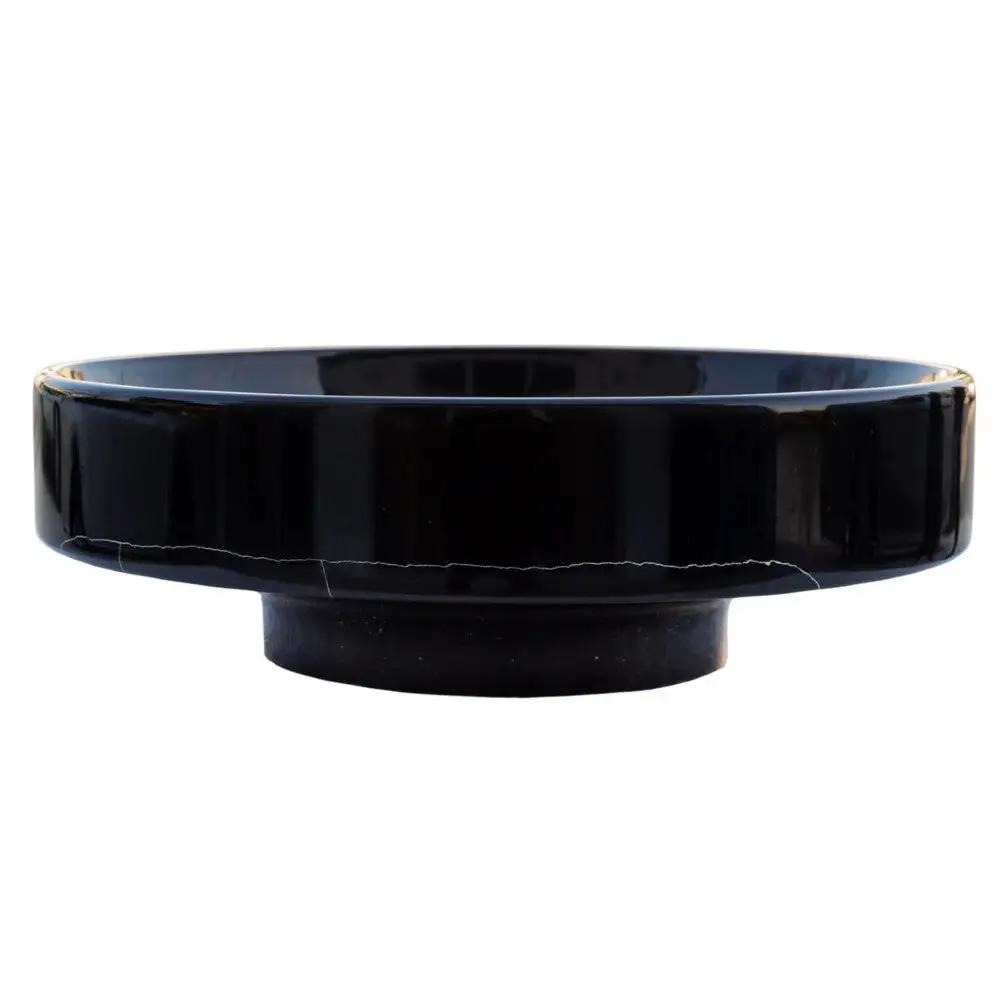Toros Black Marble Above Counter Vessel Sink Polished Turkish Handcrafted 16 x 6 by GobekDesign