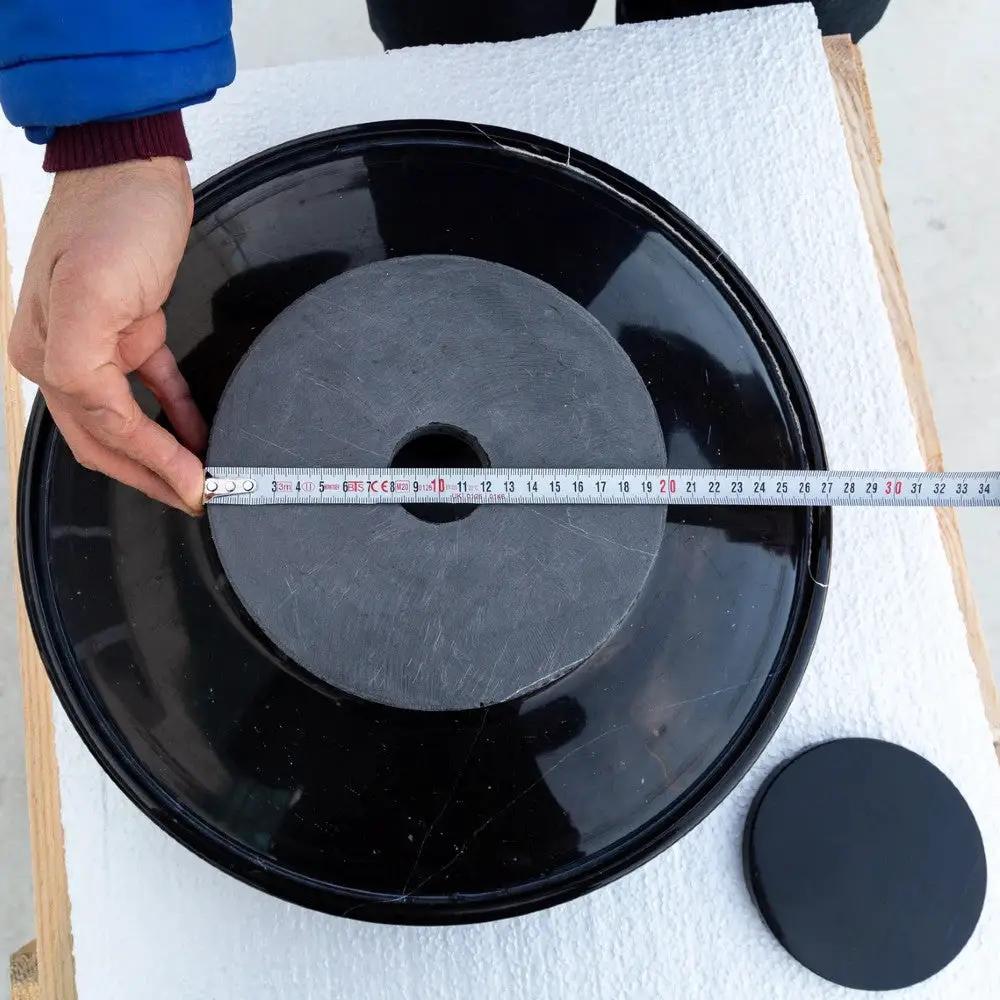 Toros Black Marble Above Counter Vessel Sink Polished Turkish Handcrafted 16 x 6 by GobekDesign