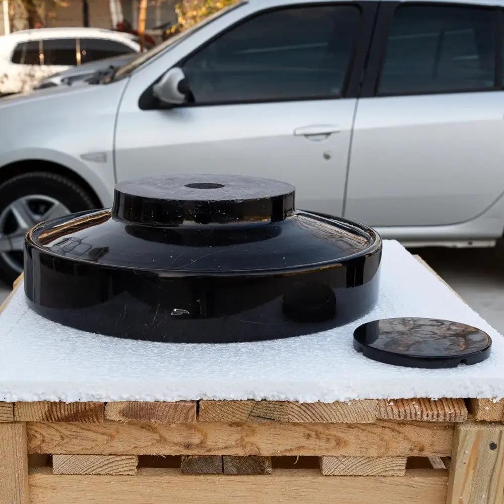 Toros Black Marble Above Counter Vessel Sink Polished Turkish Handcrafted 16 x 6 by GobekDesign