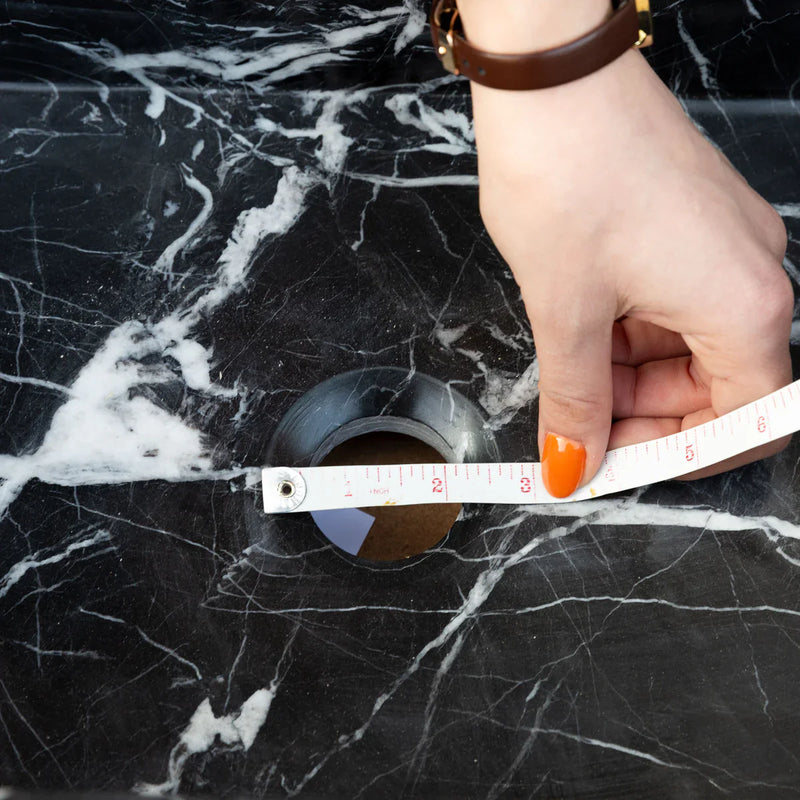 Toros Black Marble Rectangular Wall-mount Bathroom Sink (W)12" (L)18" (H)7" by GobekDesign