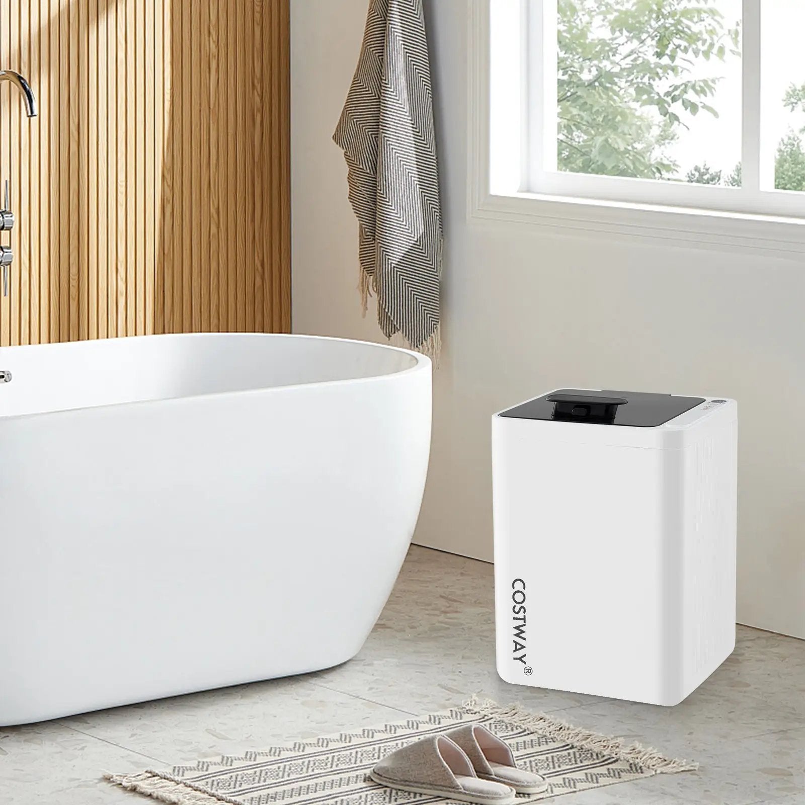 23L Large Towel Warmer Bucket with Timer and Overheat Protection-White by DirectDeals