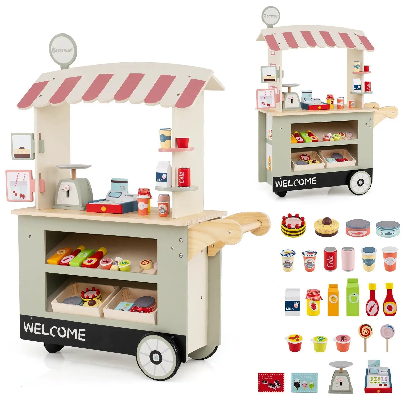 Toy Cart Play Set with POS Machine and Lovely Scale by DirectDeals