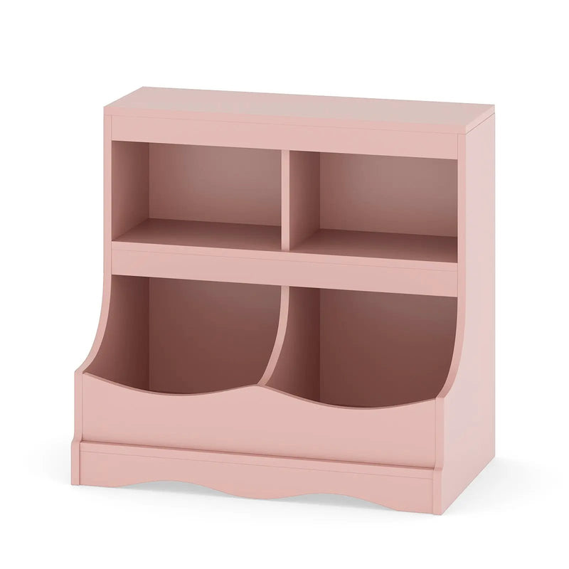 Toy Storage Organizer 4-Cubby Kids Bookcase for Toys and Books by DirectDeals