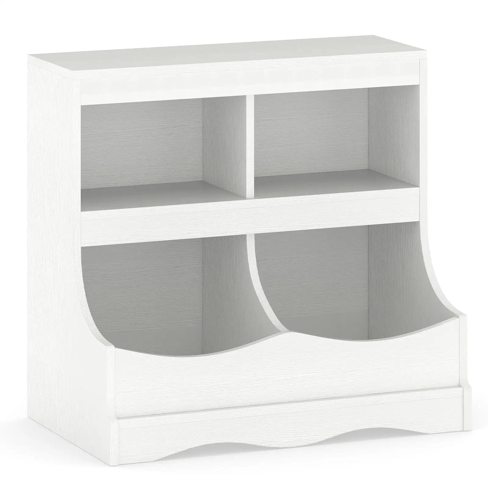 Toy Storage Organizer 4-Cubby Kids Bookcase for Toys and Books by DirectDeals