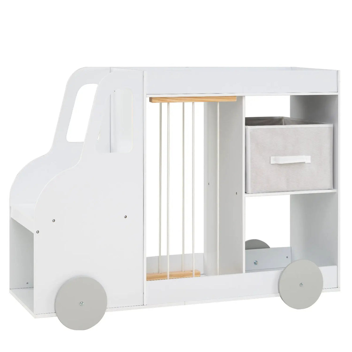 Kids Toy Storage Organizer with Wheels and Stuffed Animal Bin by DirectDeals