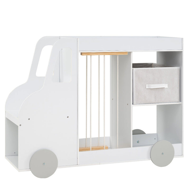 Kids Toy Storage Organizer with Wheels and Stuffed Animal Bin by DirectDeals