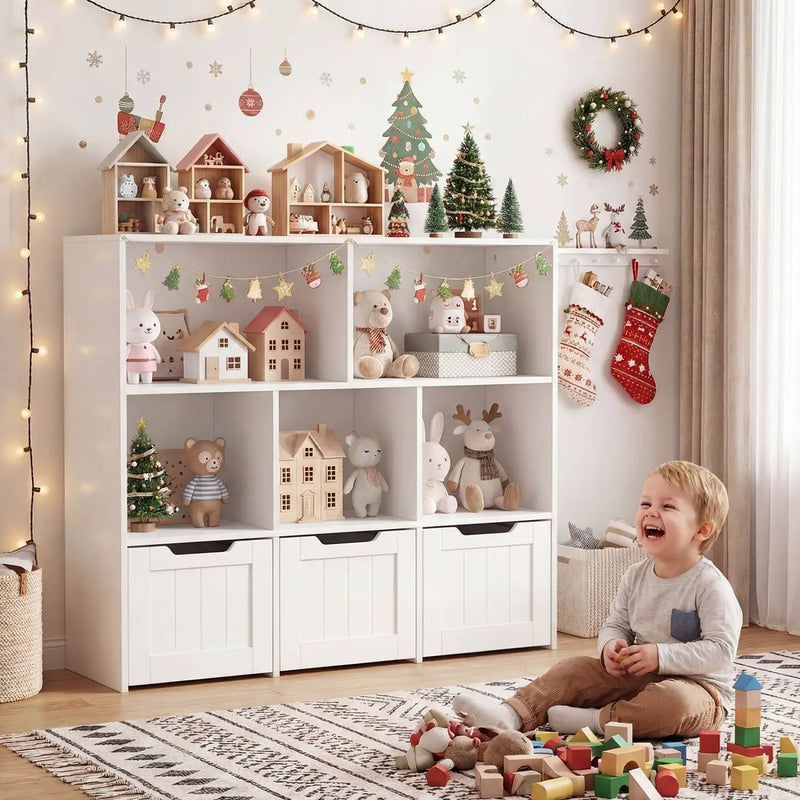 Kids Storage Organizer with 3 Drawers and 5 Cubbies by DirectDeals