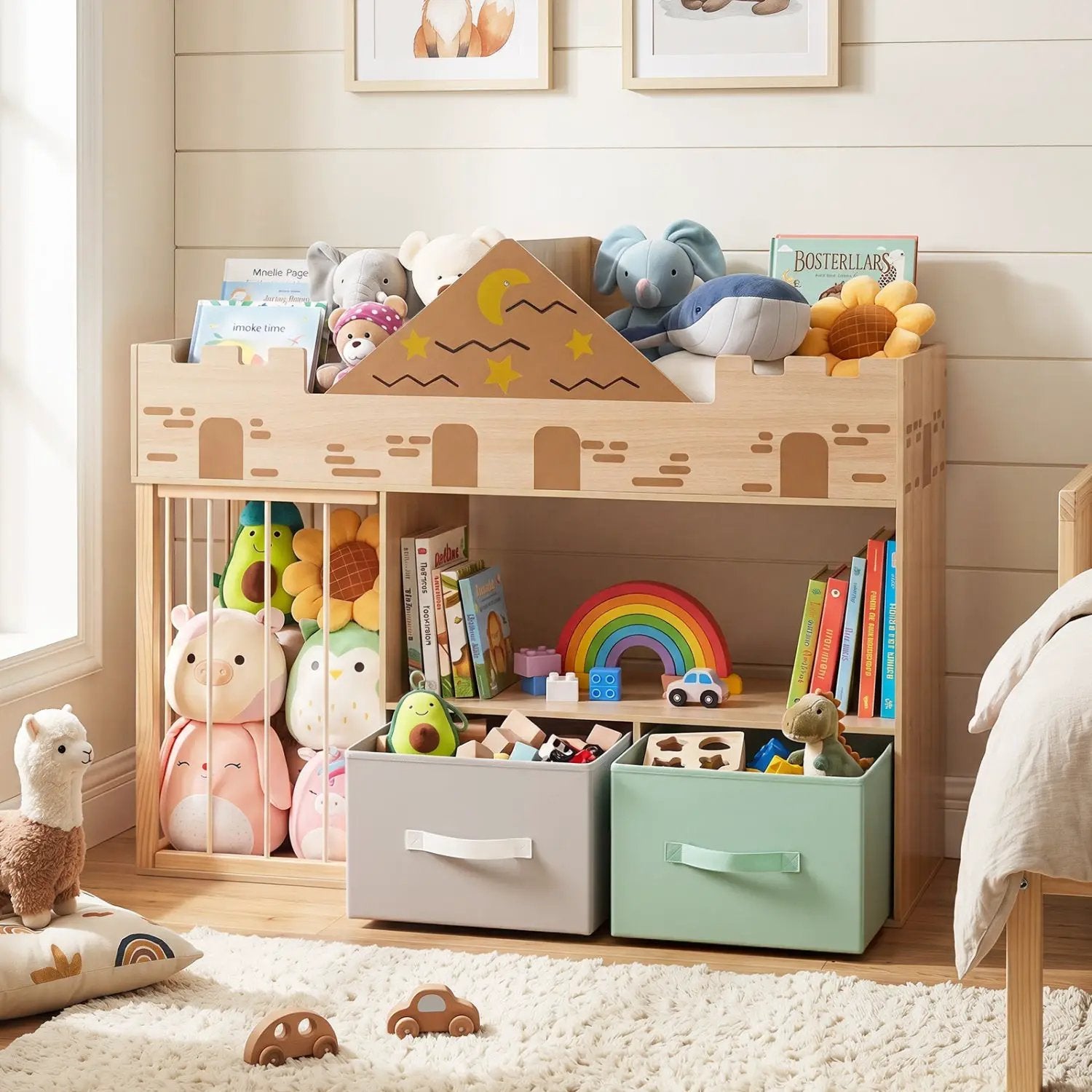 Kids Toy Storage Organizer with Stuffed Animal Holder by DirectDeals