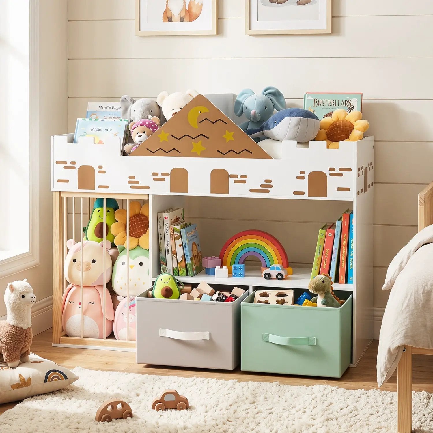 Kids Toy Storage Organizer with Stuffed Animal Holder by DirectDeals