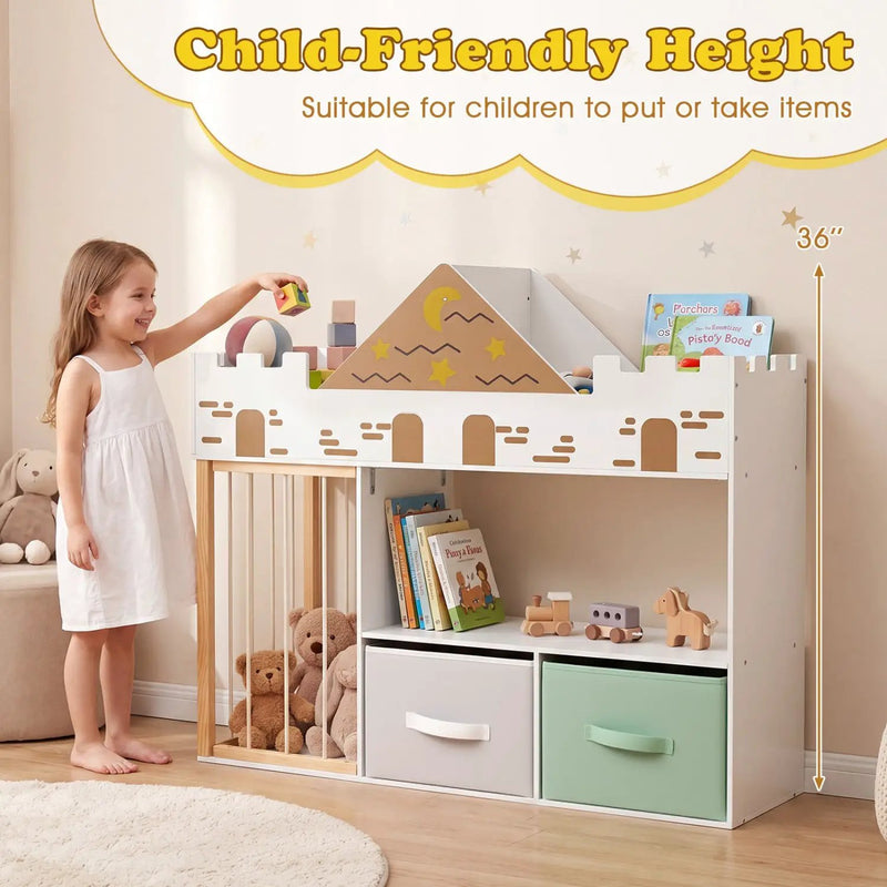 Kids Toy Storage Organizer with Stuffed Animal Holder by DirectDeals