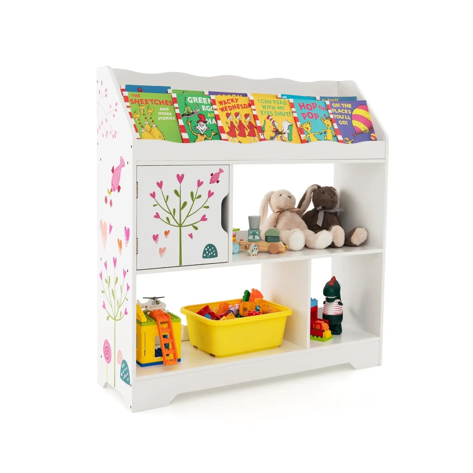 Kids Toy Storage Organizer with Book Shelf and Storage Cabinet by DirectDeals