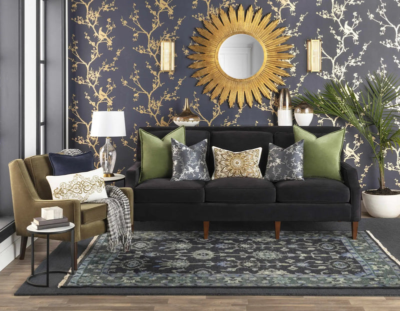 Brockton Solid Dark Blue Wool Rug by Boutique Rugs