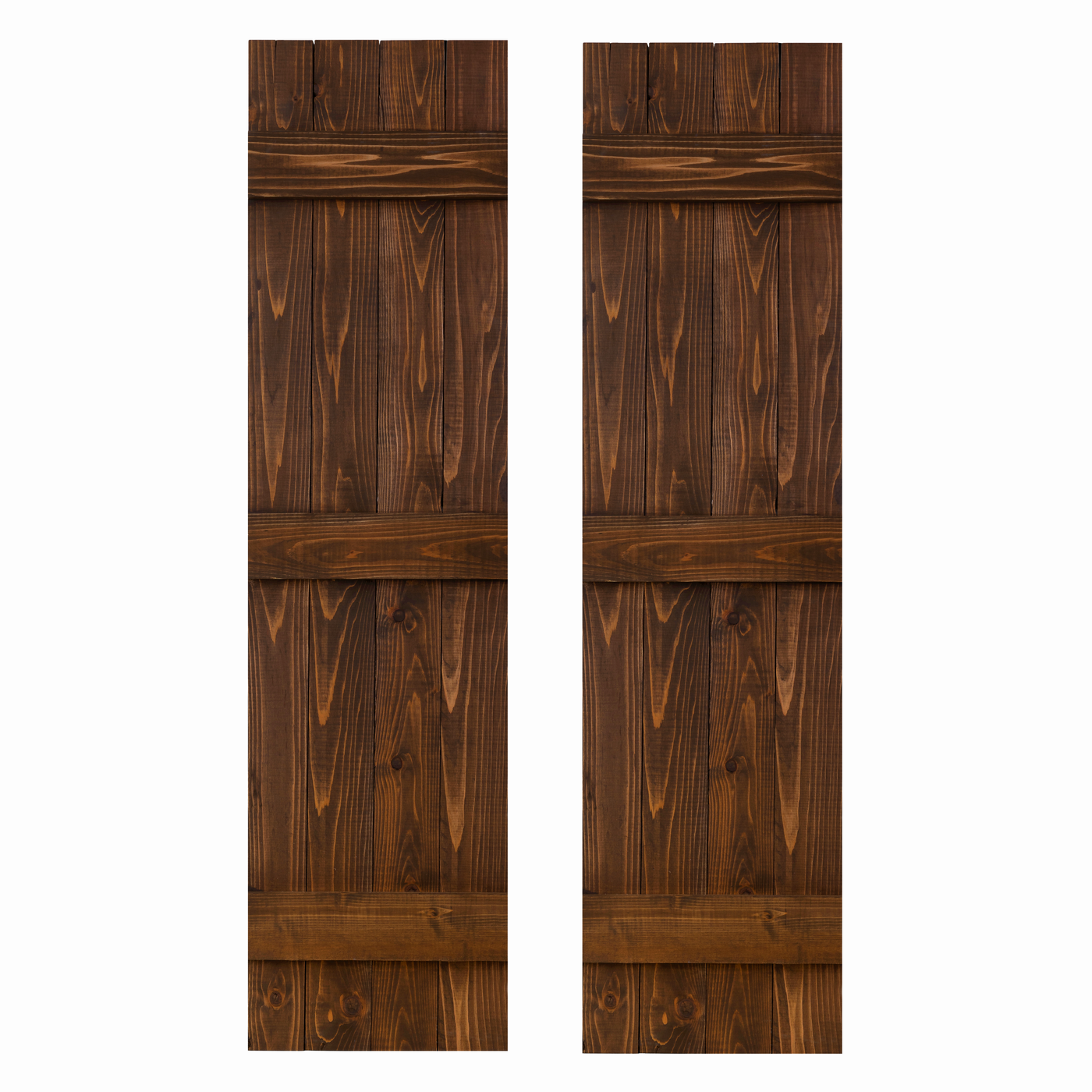 Traditional Board & Batten Exterior Wood Shutters - Cedar - Set of 2 by Dogberrycollections