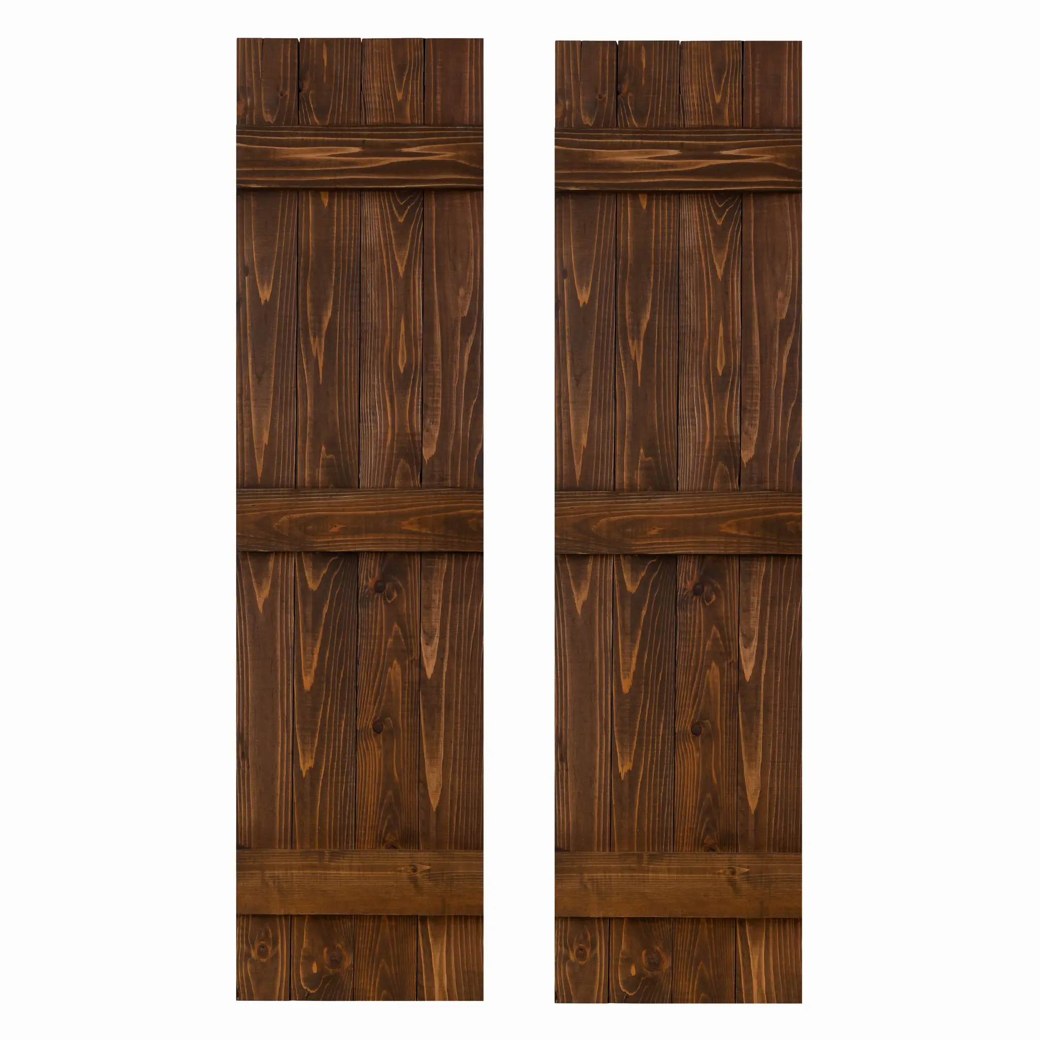 Traditional Board & Batten Exterior Wood Shutters - Cedar - Set of 2 by Dogberrycollections