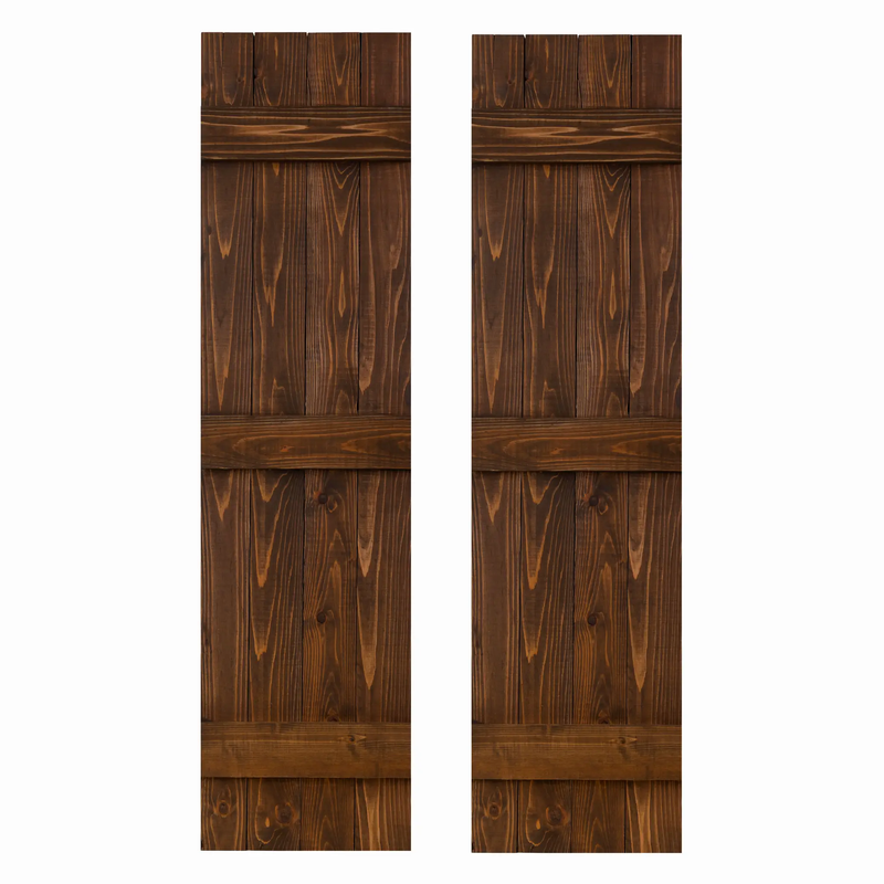Traditional Board & Batten Exterior Wood Shutters - Cedar - Set of 2 by Dogberrycollections