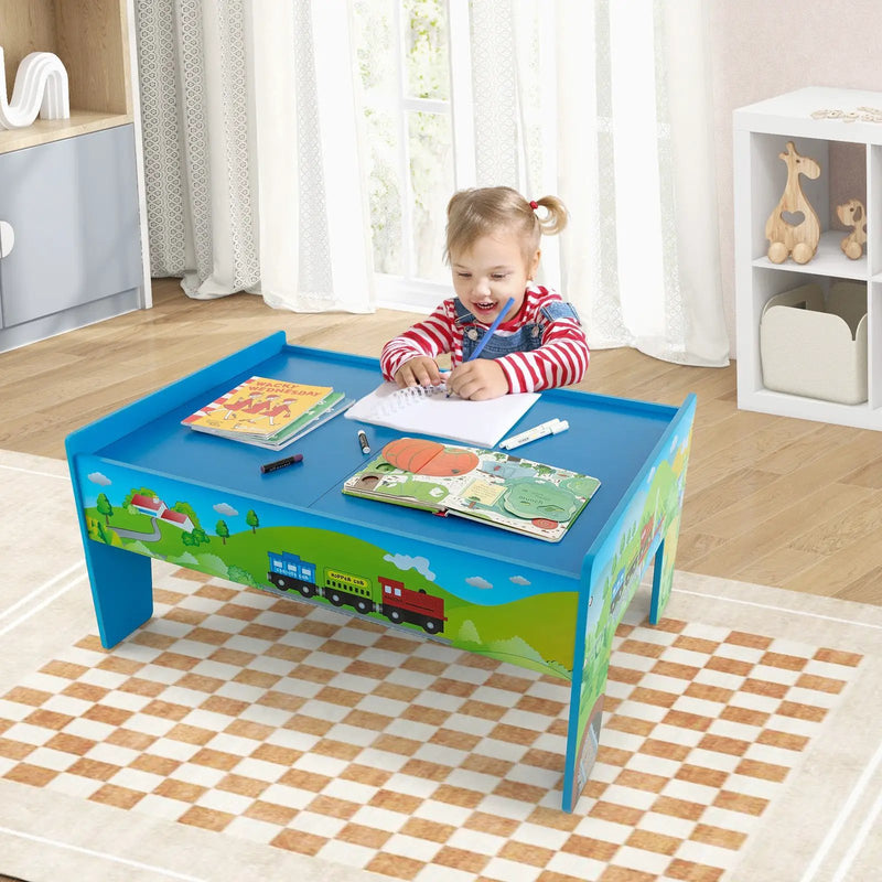 80-Piece Wooden Train Set and Table by DirectDeals