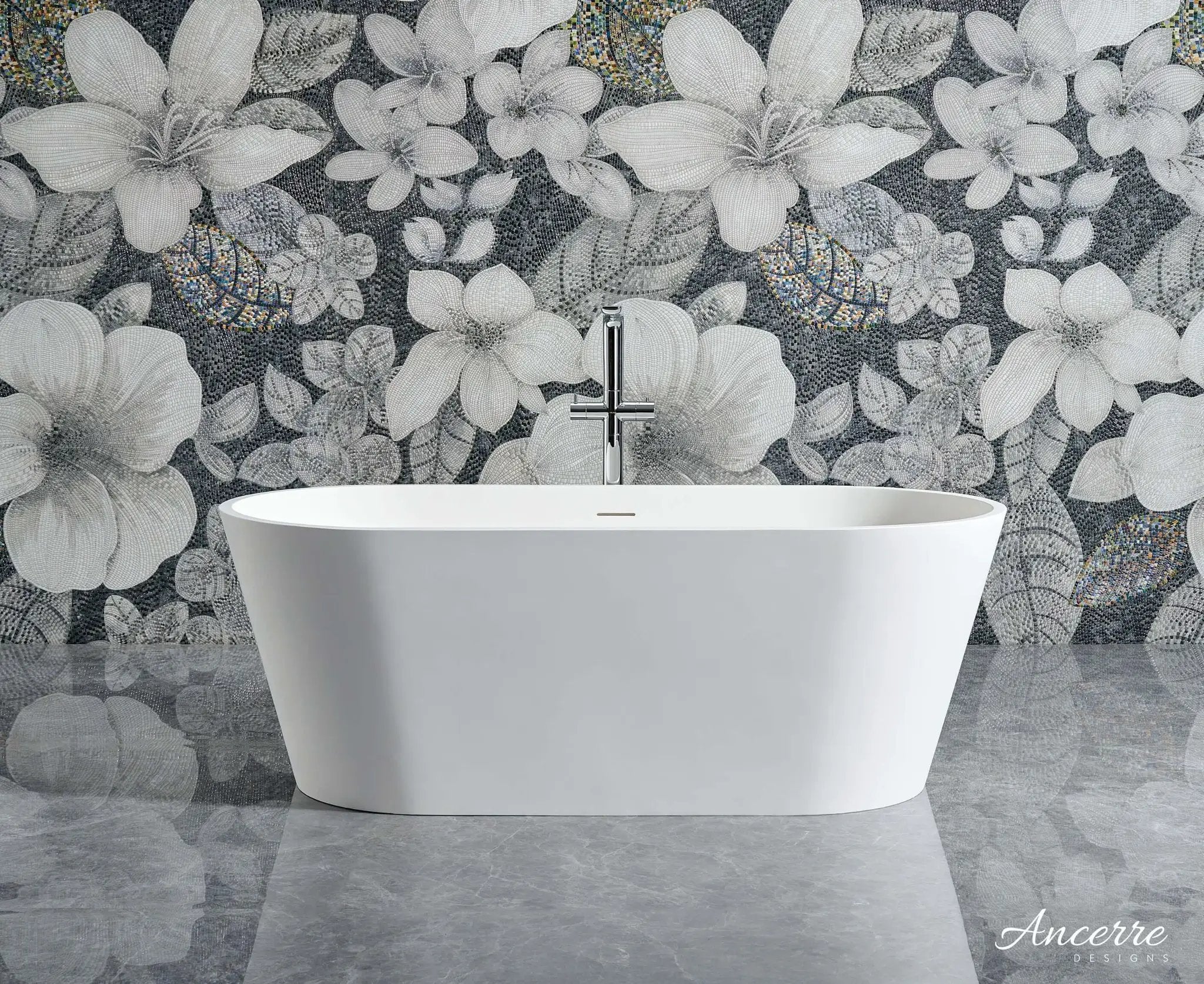 Tranquil Freestanding Solid Surface Bathtub by Ancerre Designs
