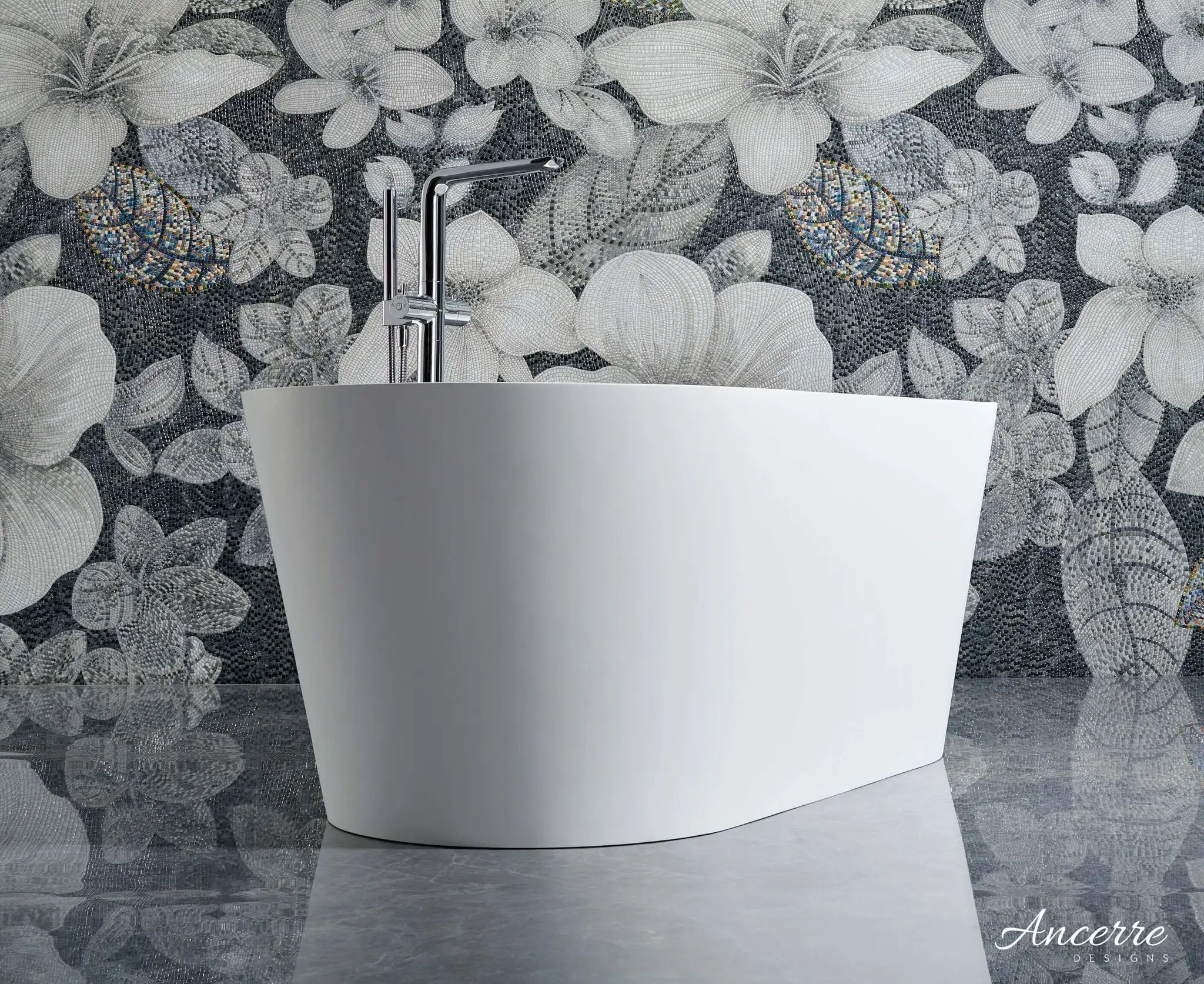 Tranquil Freestanding Solid Surface Bathtub by Ancerre Designs