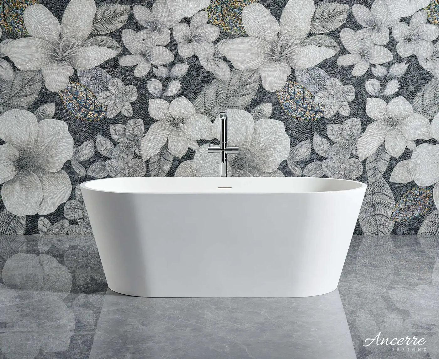 Tranquil Freestanding Solid Surface Bathtub by Ancerre Designs